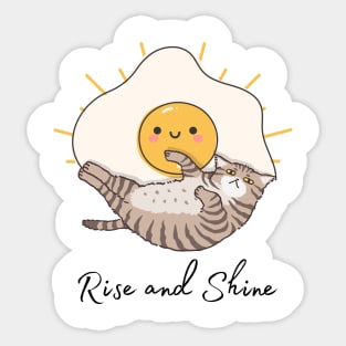 Cat Breakfast Rise and Shine Sticker